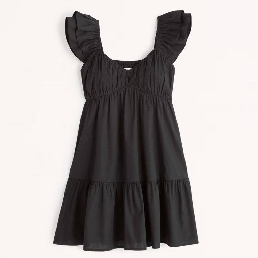 A&F Ruched Flutter Sleeve Mini Dress